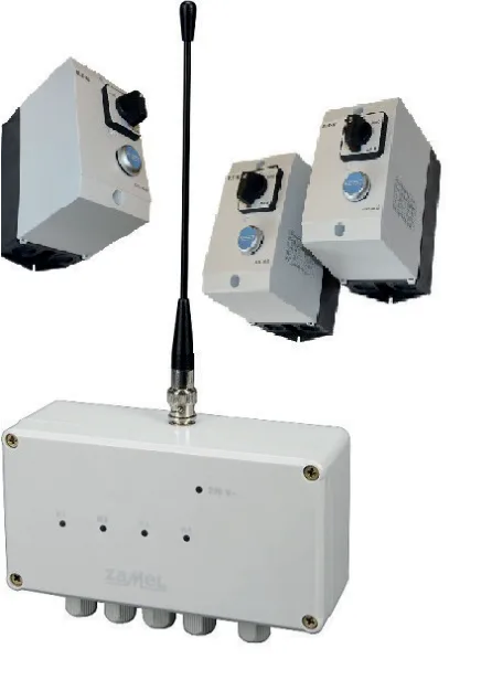 Funkfernsteuerung 3 Antriebe, 400/230V, 50Hz, im Kunststoffgehäuse