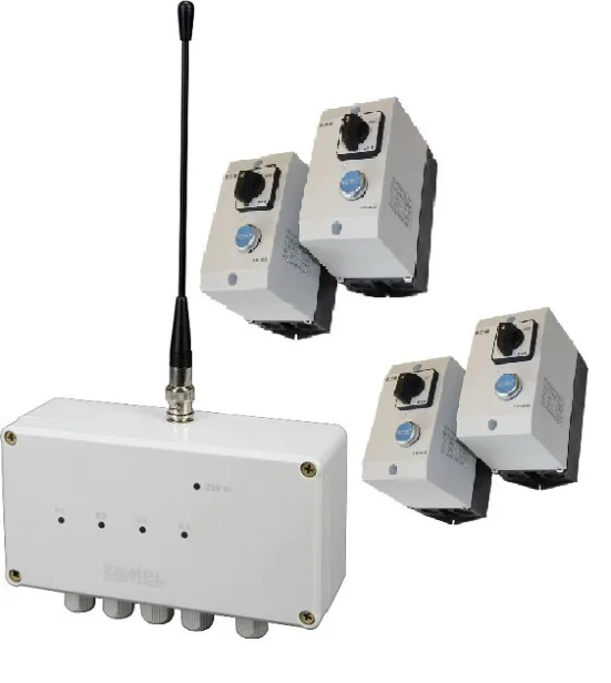 Funkfernsteuerung 4 Antriebe, 400/230V, 50Hz, im Kunststoffgehäuse